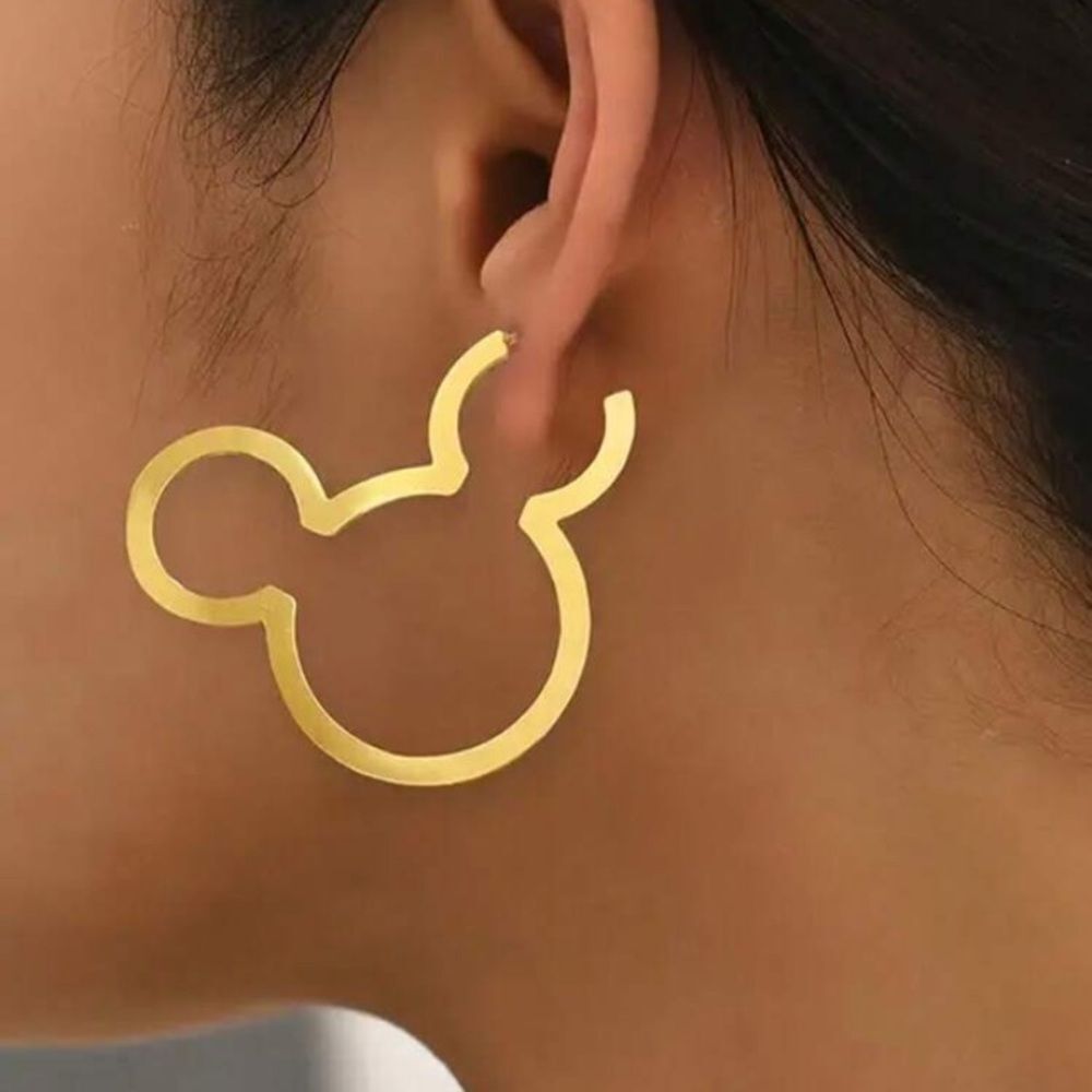 3for$20  Hollow Cute Cartoon Head Hoop Earrings Exaggerated Special Shaped